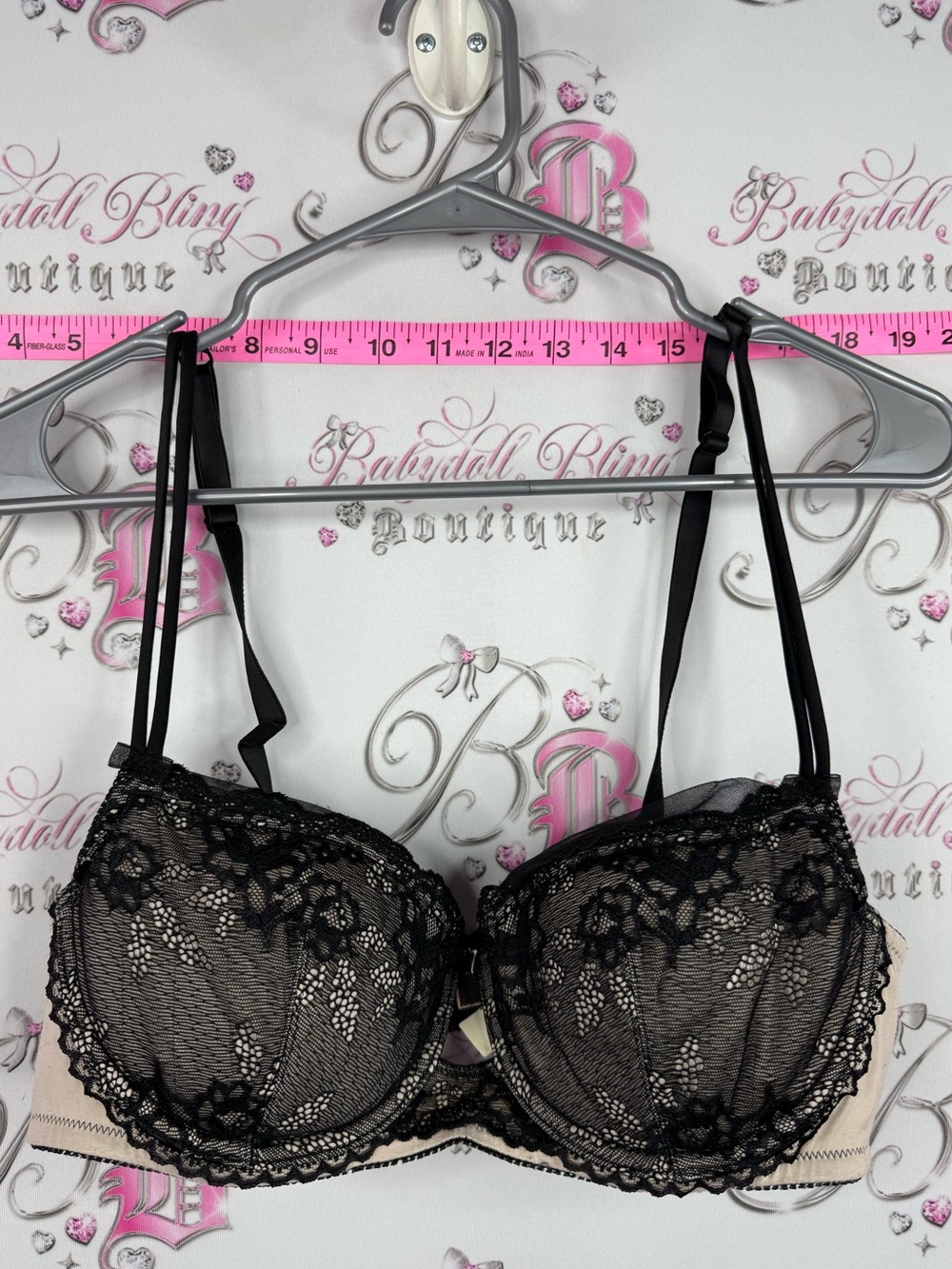 Jezebel bra Lacie lace Black Lace Balconette Bra with Nude Lining